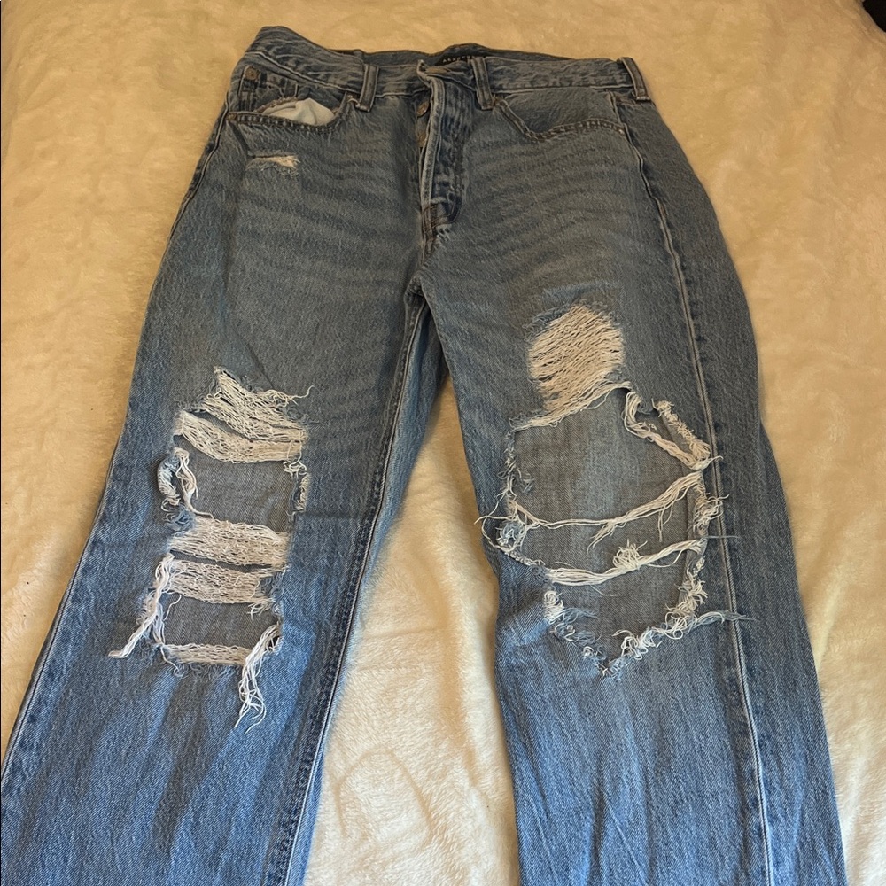 Aeropostale Blue Distressed Flare Jeans